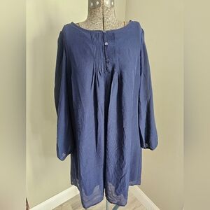 Elegant Navy Blue Blouse Dress